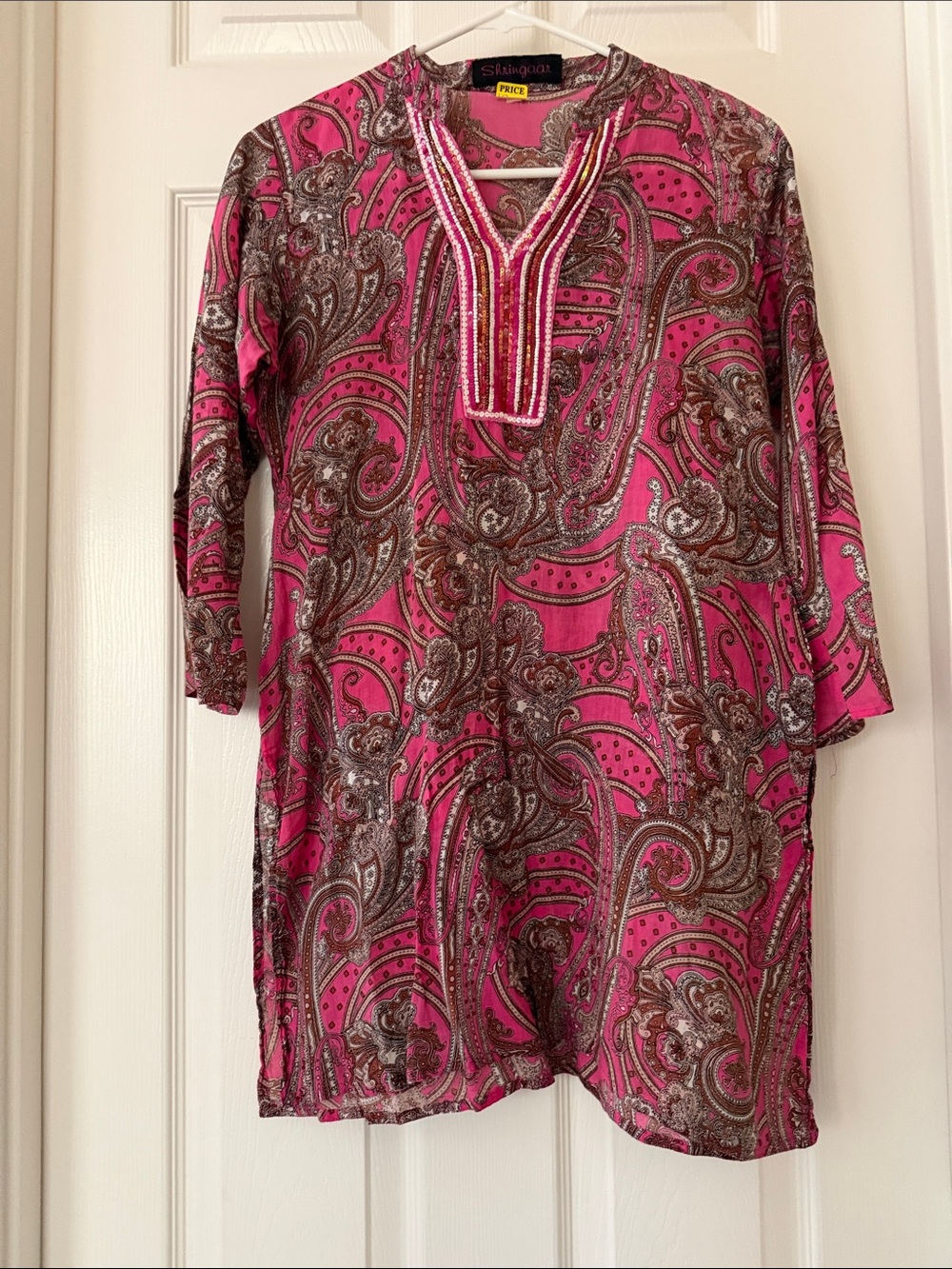 Pink Paisley Tunic Top